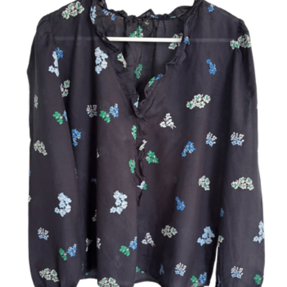 Floral Navy Blue Blouse